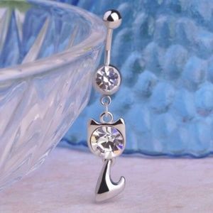 ⤵️$16 NWT Kitty Cat Surg Steel Navel Belly Ring